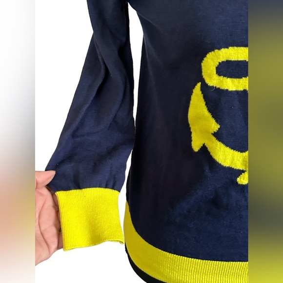 ⚓️ BEAUTIFUL NAUTICAL SWEATER!! COOL COLORS! LIGHTWEIGHT! 3/4 SLEEVE ⚓️ - Picture 15 of 16